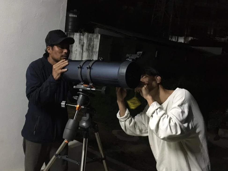 Astronomy enthusiasts gathered for a community night event