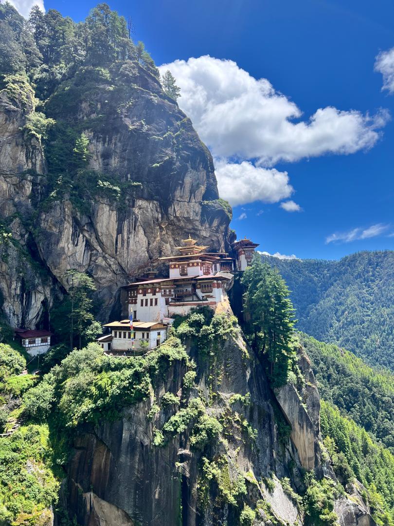 Hikers on a trail in Bhutan