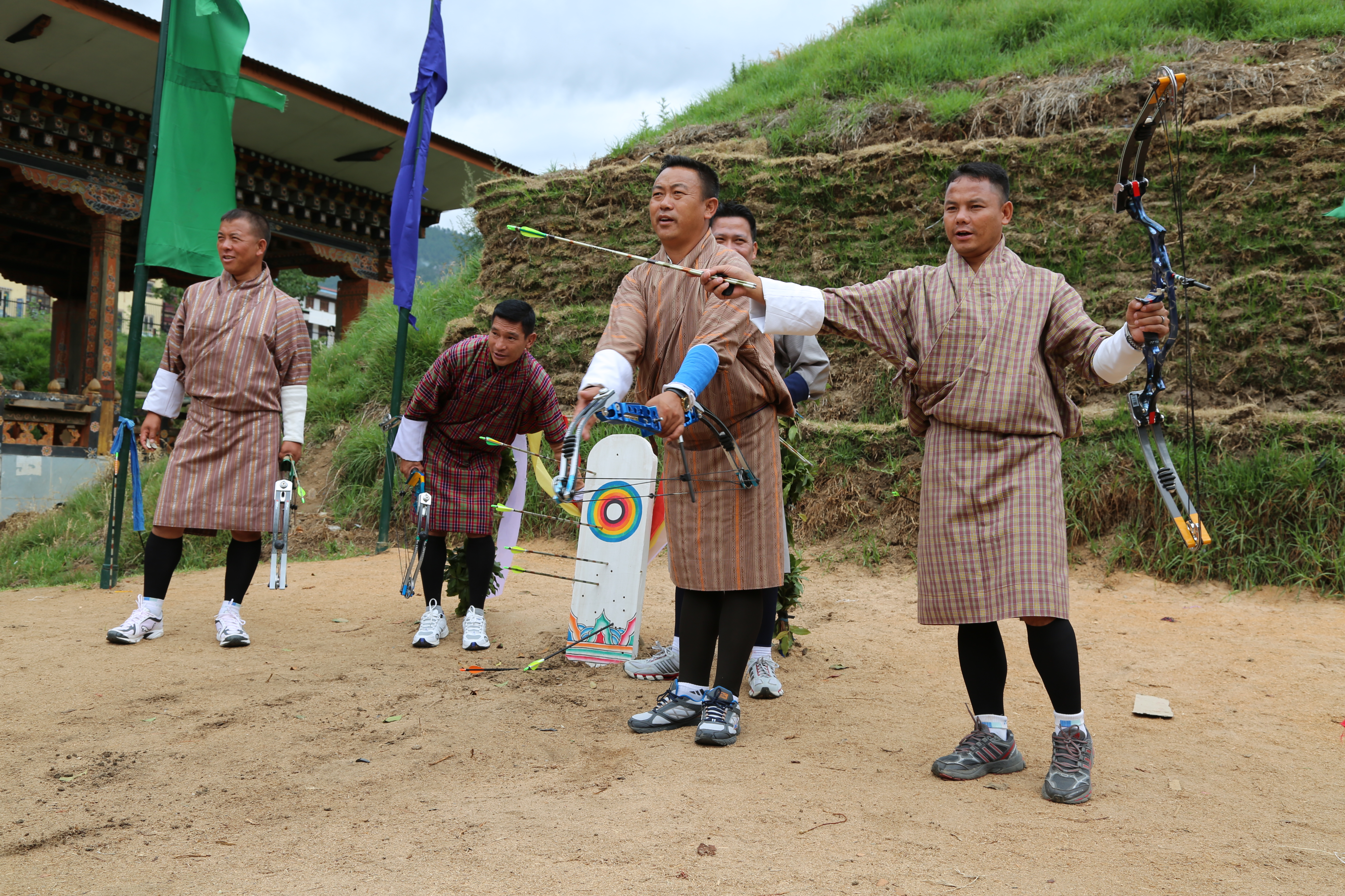 Colorful festival celebration with traditional costumes