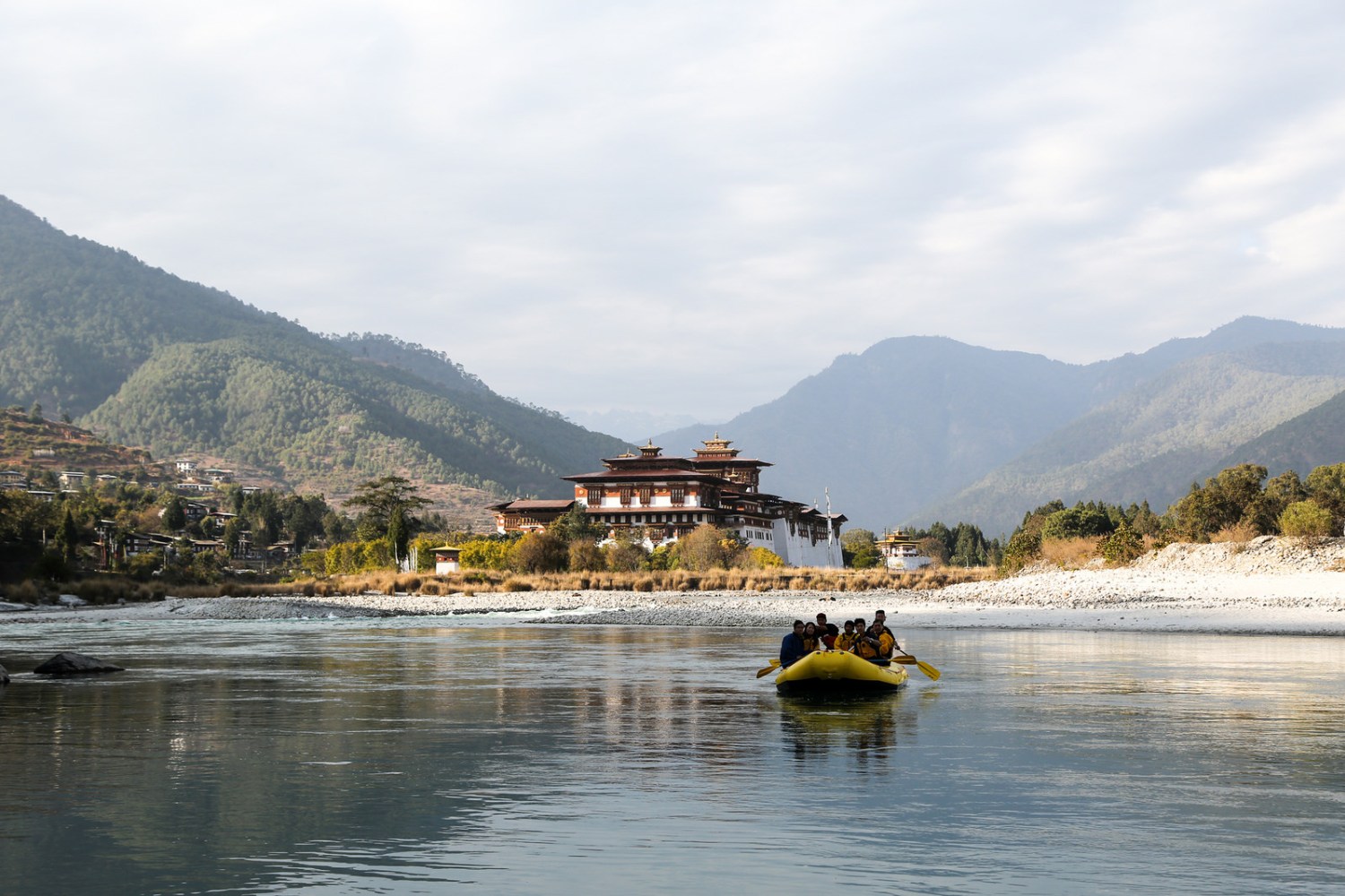 Red rock mountain landscape in Bhutan